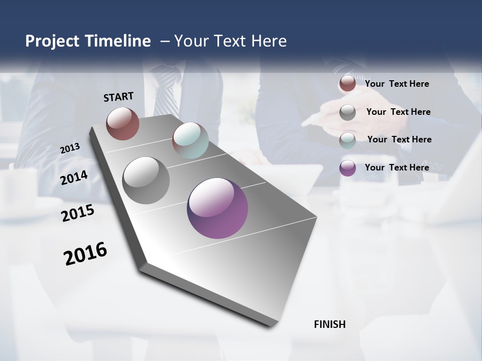 Two Men Sitting At A Table Looking At A Tablet PowerPoint Template