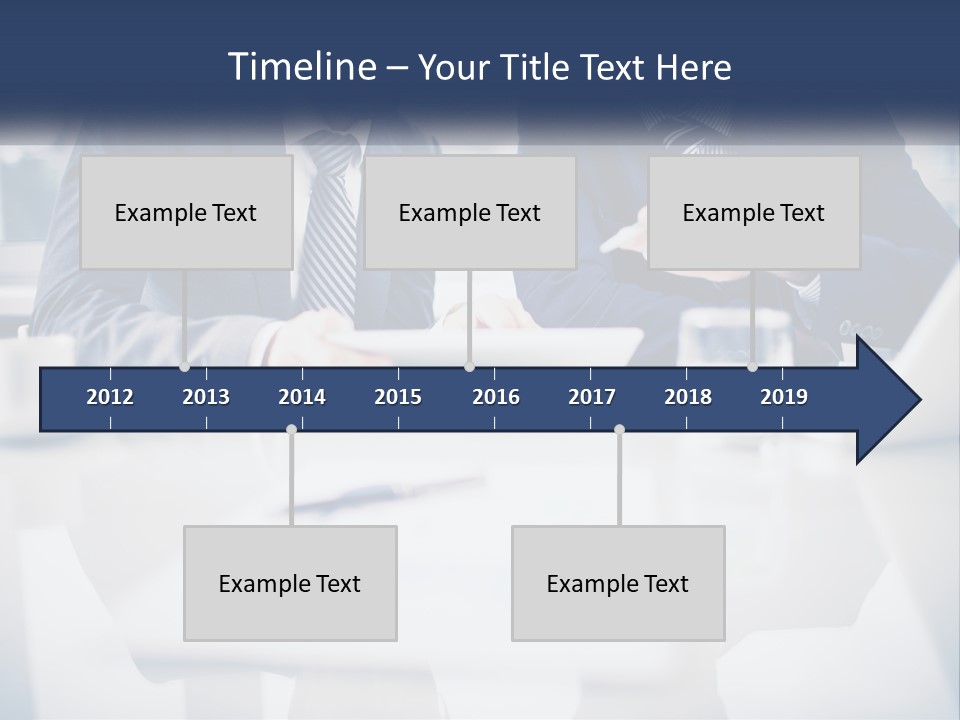 Two Men Sitting At A Table Looking At A Tablet PowerPoint Template