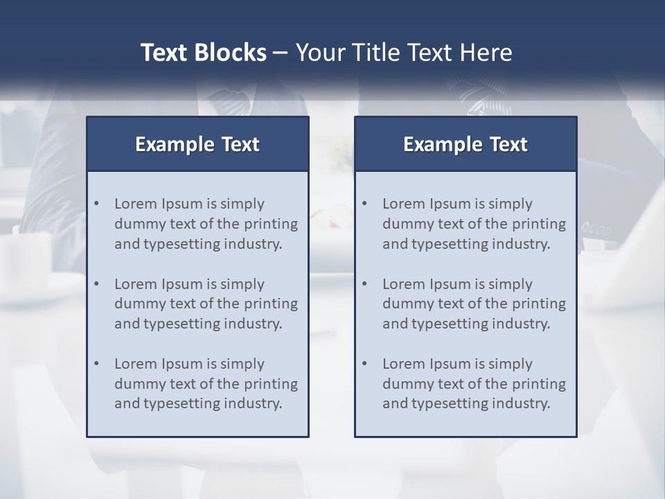 Two Men Sitting At A Table Looking At A Tablet PowerPoint Template