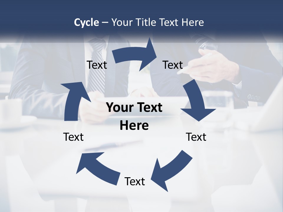 Two Men Sitting At A Table Looking At A Tablet PowerPoint Template