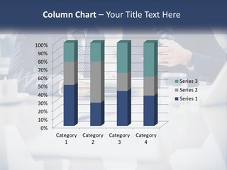 Two Men Sitting At A Table Looking At A Tablet PowerPoint Template