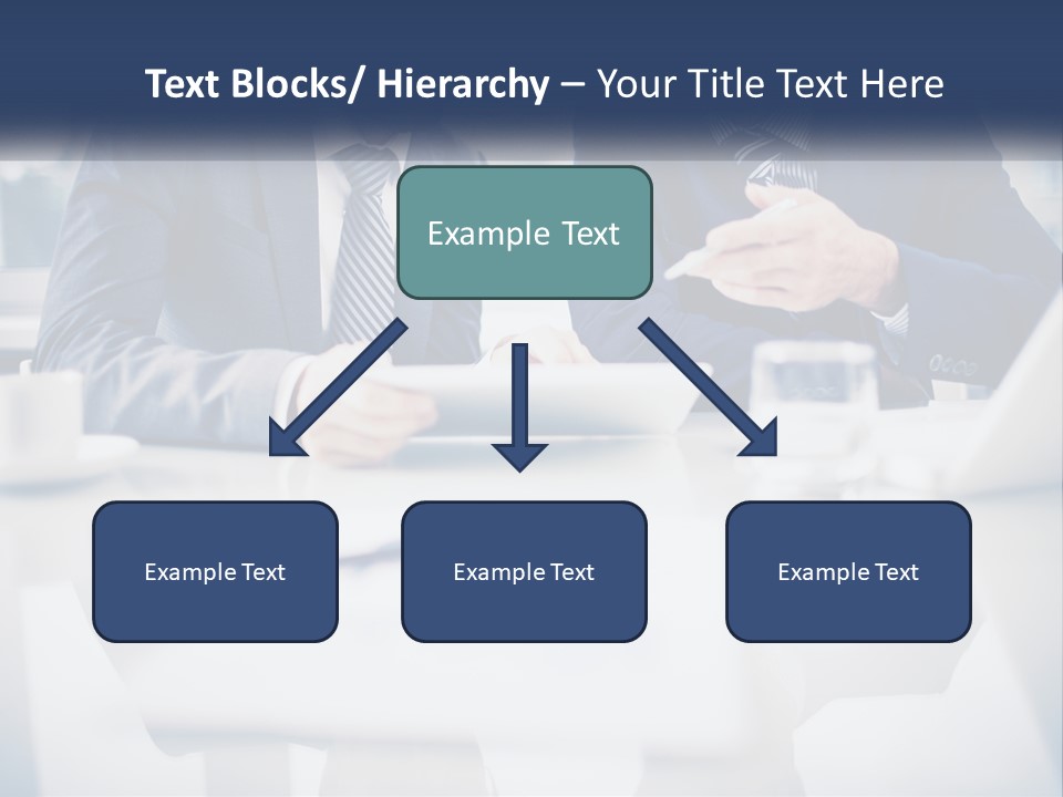 Two Men Sitting At A Table Looking At A Tablet PowerPoint Template