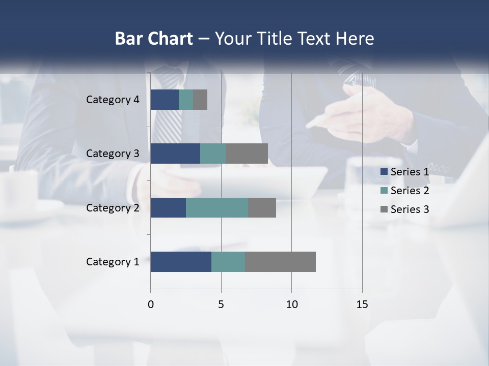 Two Men Sitting At A Table Looking At A Tablet PowerPoint Template