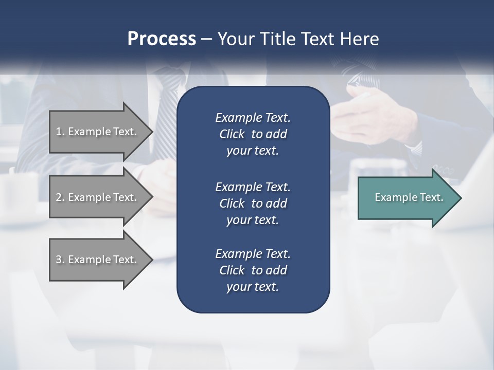 Two Men Sitting At A Table Looking At A Tablet PowerPoint Template