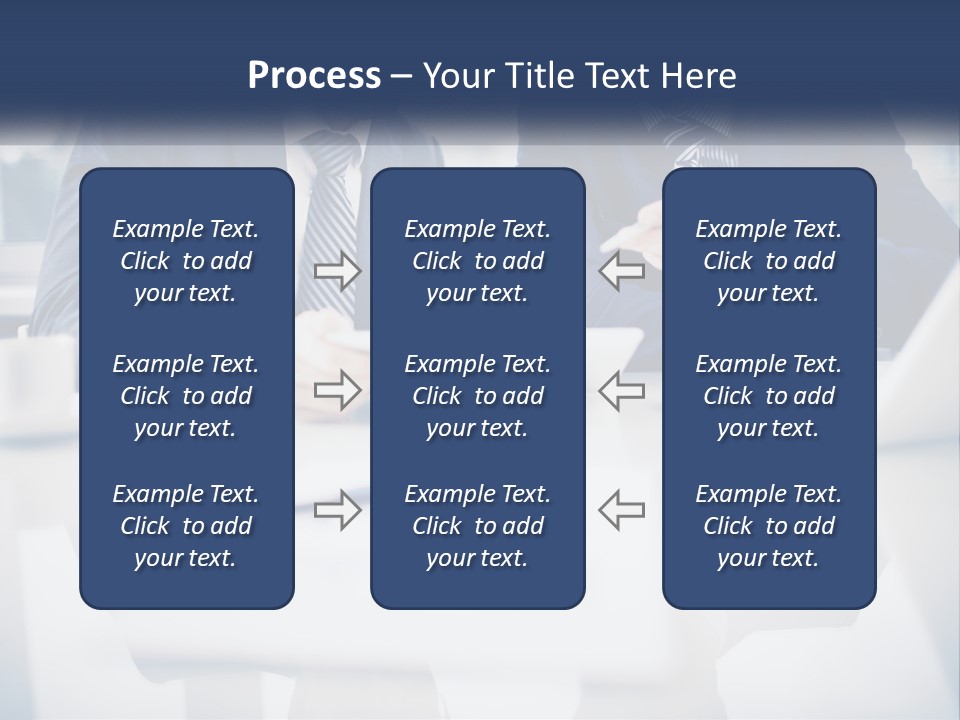Two Men Sitting At A Table Looking At A Tablet PowerPoint Template