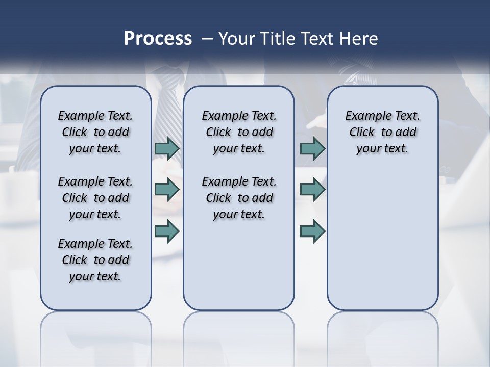 Two Men Sitting At A Table Looking At A Tablet PowerPoint Template