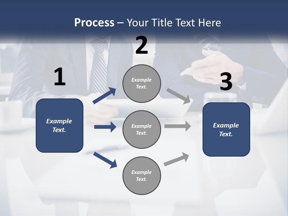Two Men Sitting At A Table Looking At A Tablet PowerPoint Template