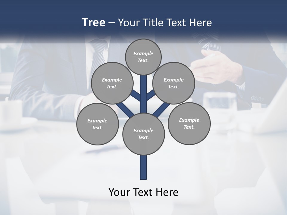 Two Men Sitting At A Table Looking At A Tablet PowerPoint Template