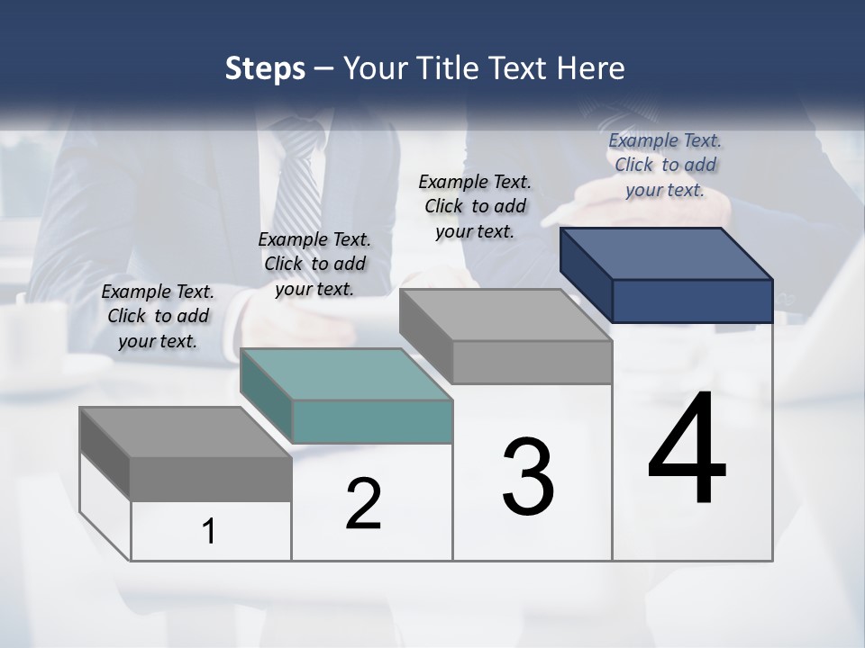 Two Men Sitting At A Table Looking At A Tablet PowerPoint Template