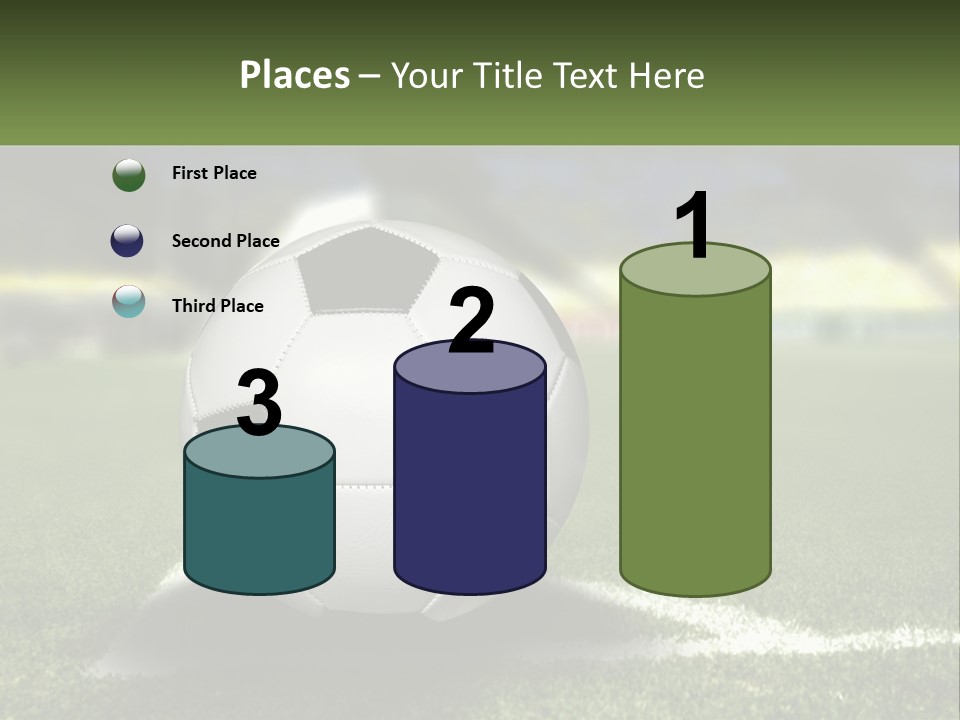 A Soccer Ball Sitting On Top Of A Soccer Field PowerPoint Template