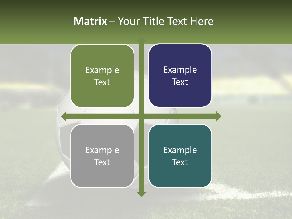 A Soccer Ball Sitting On Top Of A Soccer Field PowerPoint Template