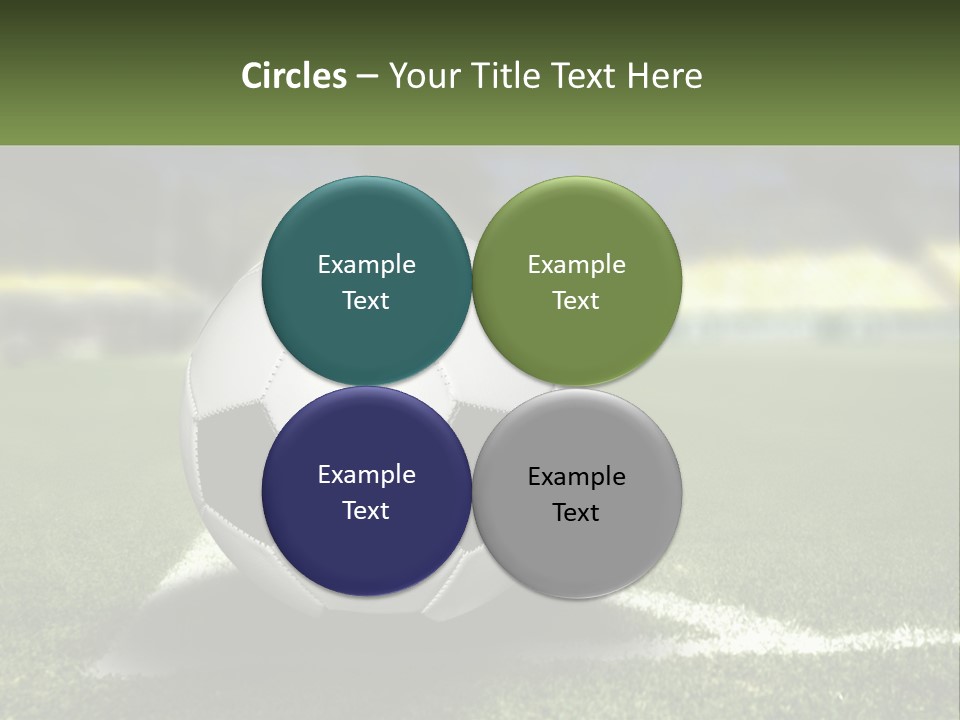 A Soccer Ball Sitting On Top Of A Soccer Field PowerPoint Template