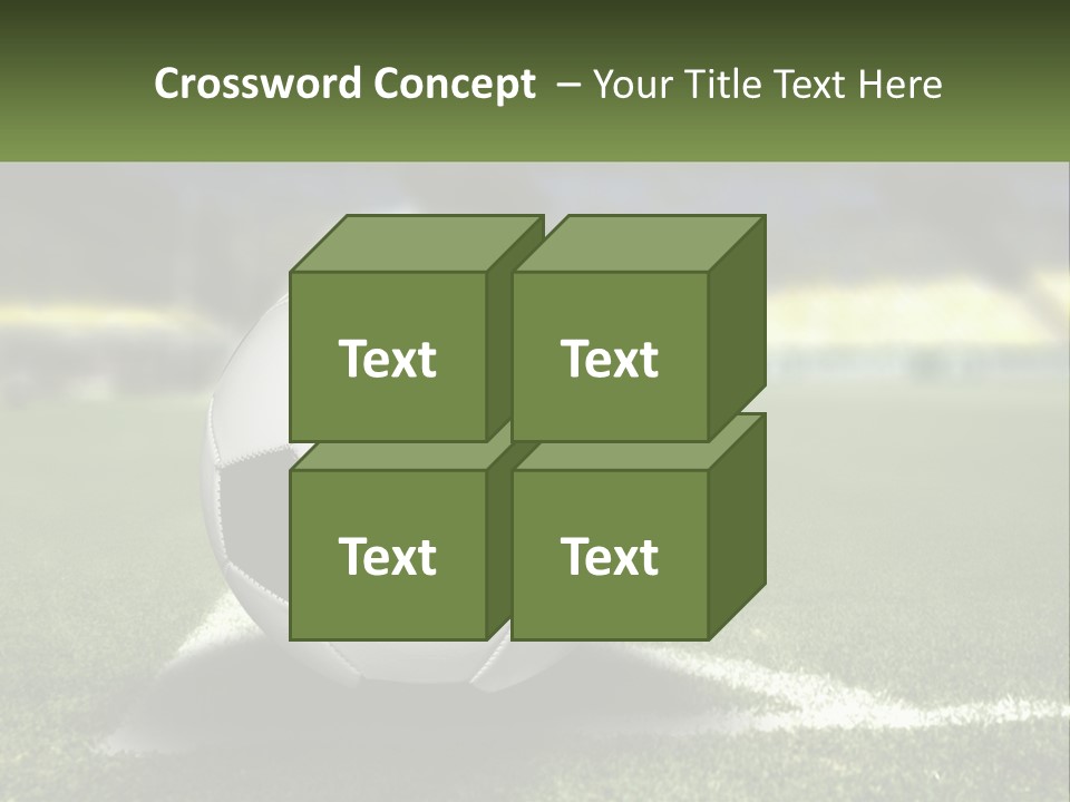 A Soccer Ball Sitting On Top Of A Soccer Field PowerPoint Template