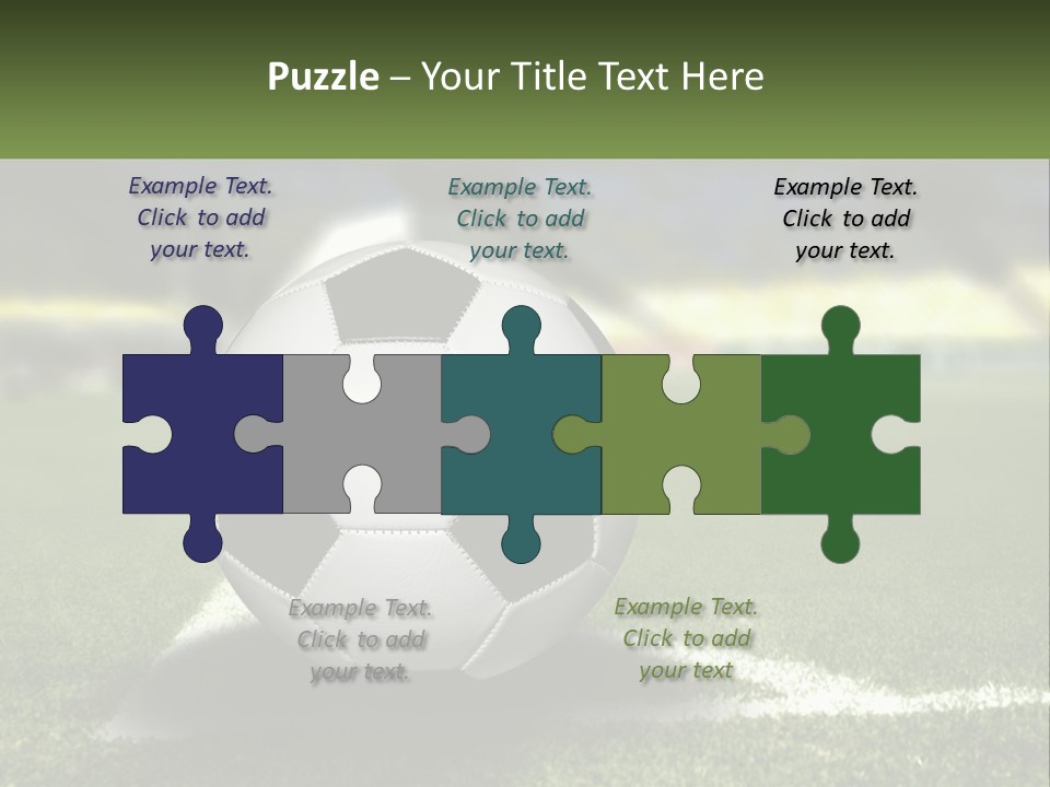 A Soccer Ball Sitting On Top Of A Soccer Field PowerPoint Template