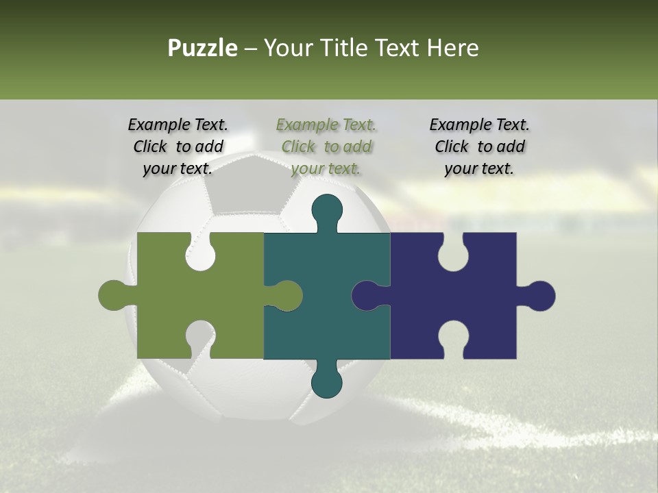 A Soccer Ball Sitting On Top Of A Soccer Field PowerPoint Template