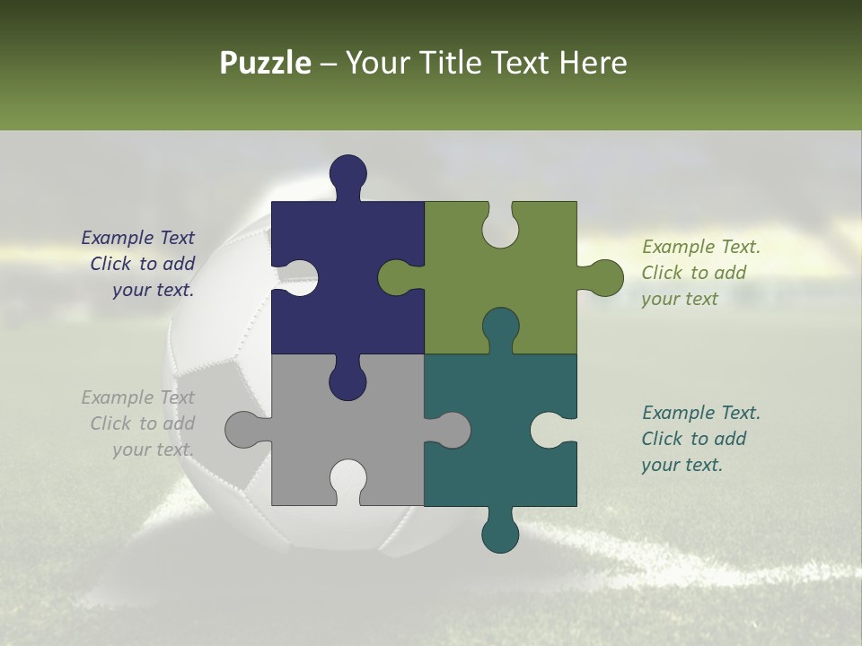 A Soccer Ball Sitting On Top Of A Soccer Field PowerPoint Template