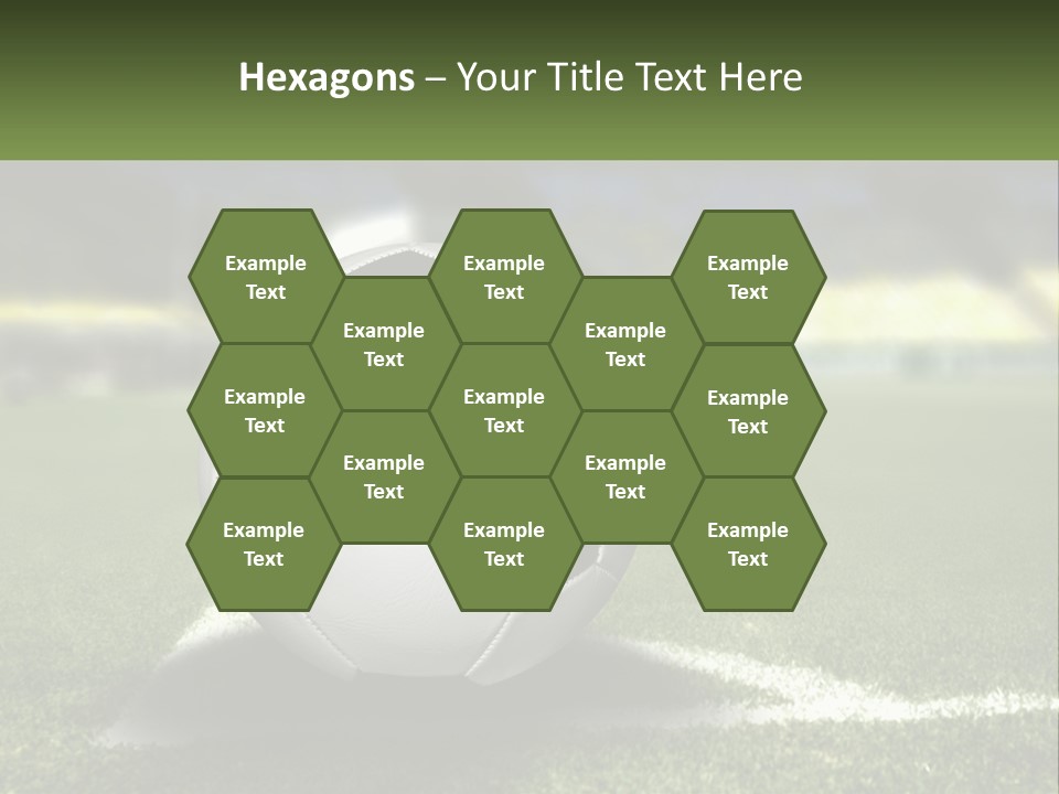 A Soccer Ball Sitting On Top Of A Soccer Field PowerPoint Template