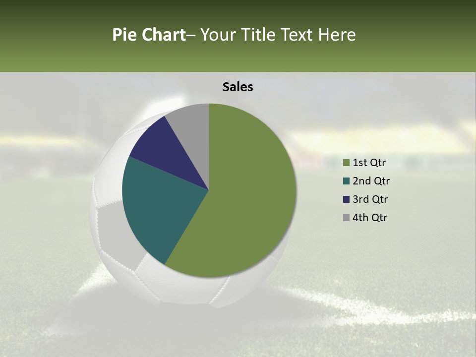 A Soccer Ball Sitting On Top Of A Soccer Field PowerPoint Template