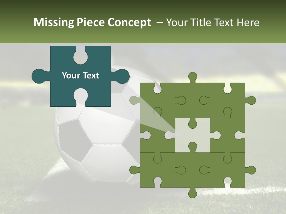 A Soccer Ball Sitting On Top Of A Soccer Field PowerPoint Template