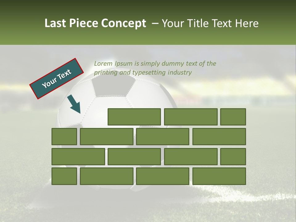 A Soccer Ball Sitting On Top Of A Soccer Field PowerPoint Template