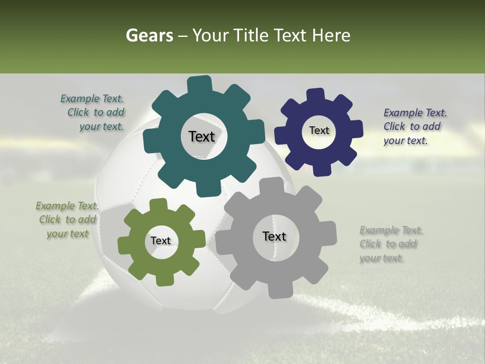 A Soccer Ball Sitting On Top Of A Soccer Field PowerPoint Template