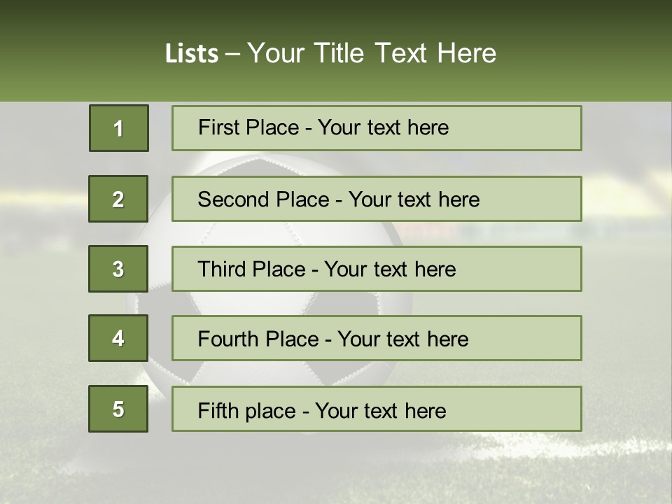 A Soccer Ball Sitting On Top Of A Soccer Field PowerPoint Template