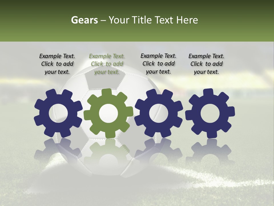 A Soccer Ball Sitting On Top Of A Soccer Field PowerPoint Template