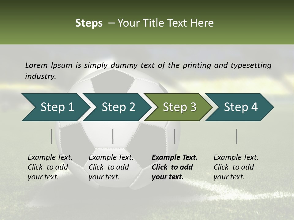 A Soccer Ball Sitting On Top Of A Soccer Field PowerPoint Template
