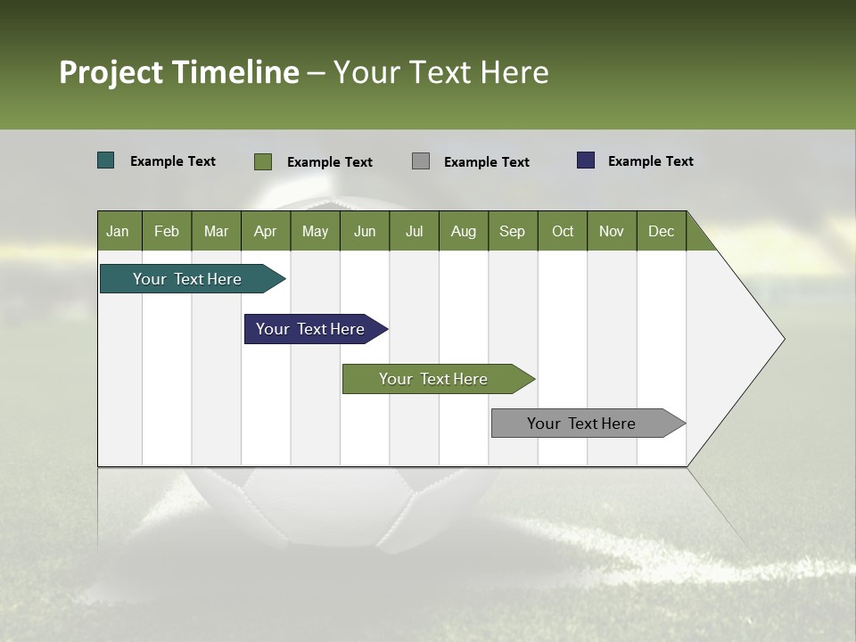 A Soccer Ball Sitting On Top Of A Soccer Field PowerPoint Template