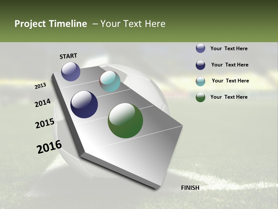 A Soccer Ball Sitting On Top Of A Soccer Field PowerPoint Template