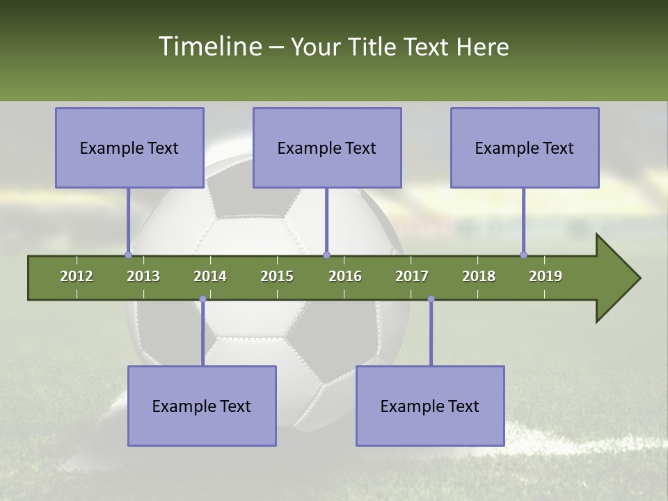 A Soccer Ball Sitting On Top Of A Soccer Field PowerPoint Template