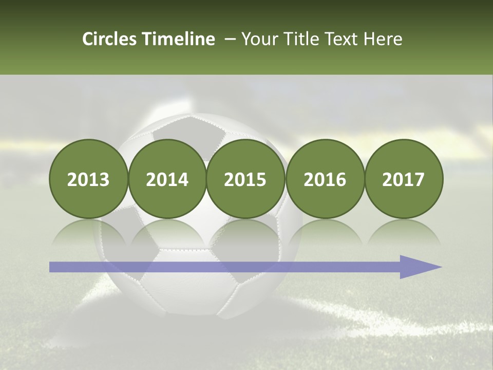 A Soccer Ball Sitting On Top Of A Soccer Field PowerPoint Template