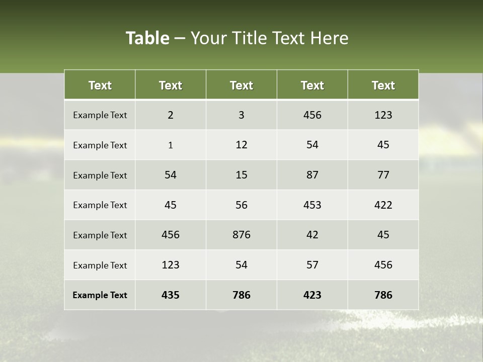 A Soccer Ball Sitting On Top Of A Soccer Field PowerPoint Template