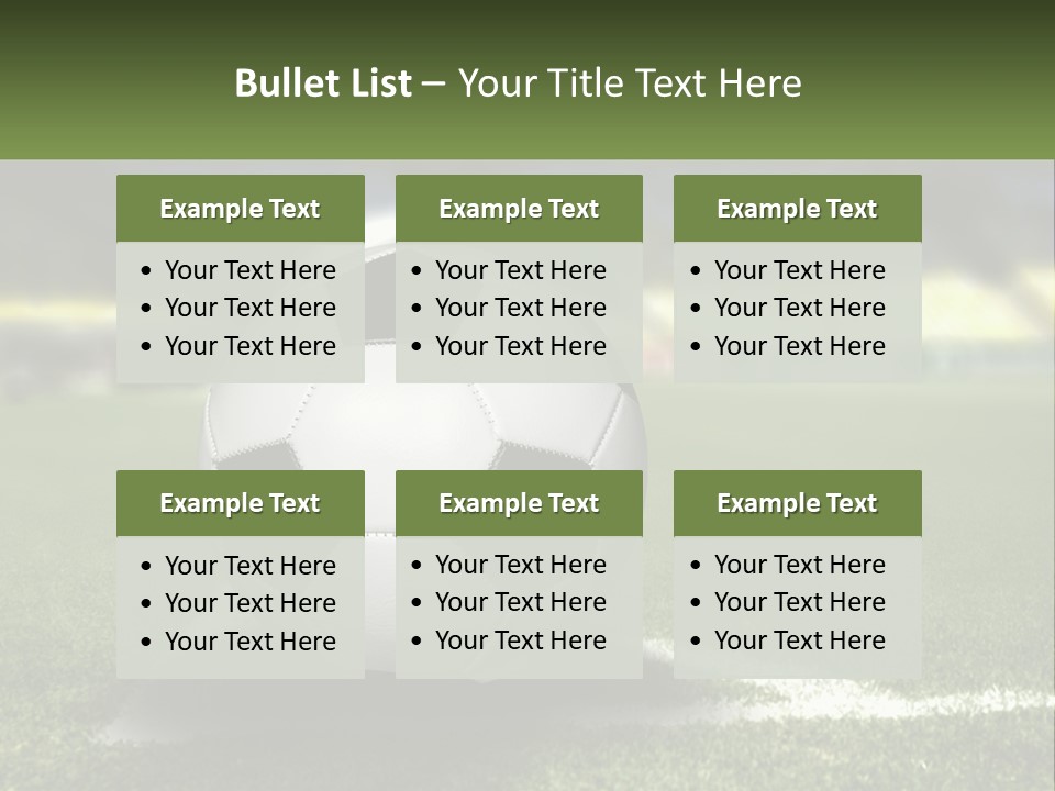 A Soccer Ball Sitting On Top Of A Soccer Field PowerPoint Template