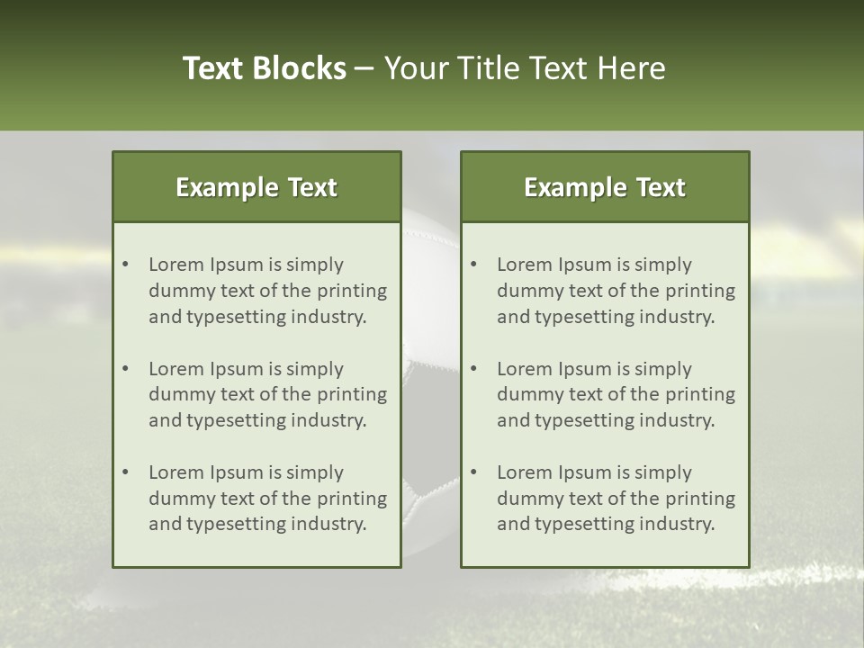 A Soccer Ball Sitting On Top Of A Soccer Field PowerPoint Template