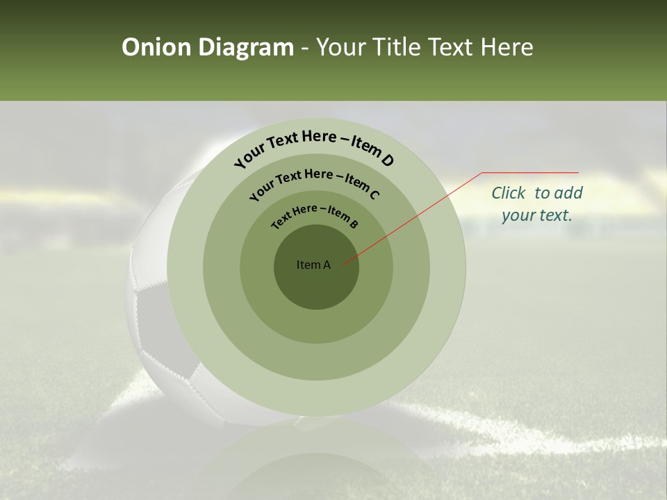 A Soccer Ball Sitting On Top Of A Soccer Field PowerPoint Template