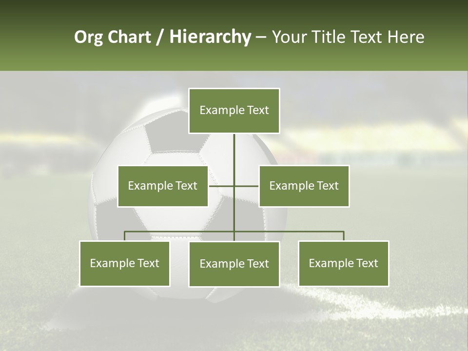 A Soccer Ball Sitting On Top Of A Soccer Field PowerPoint Template