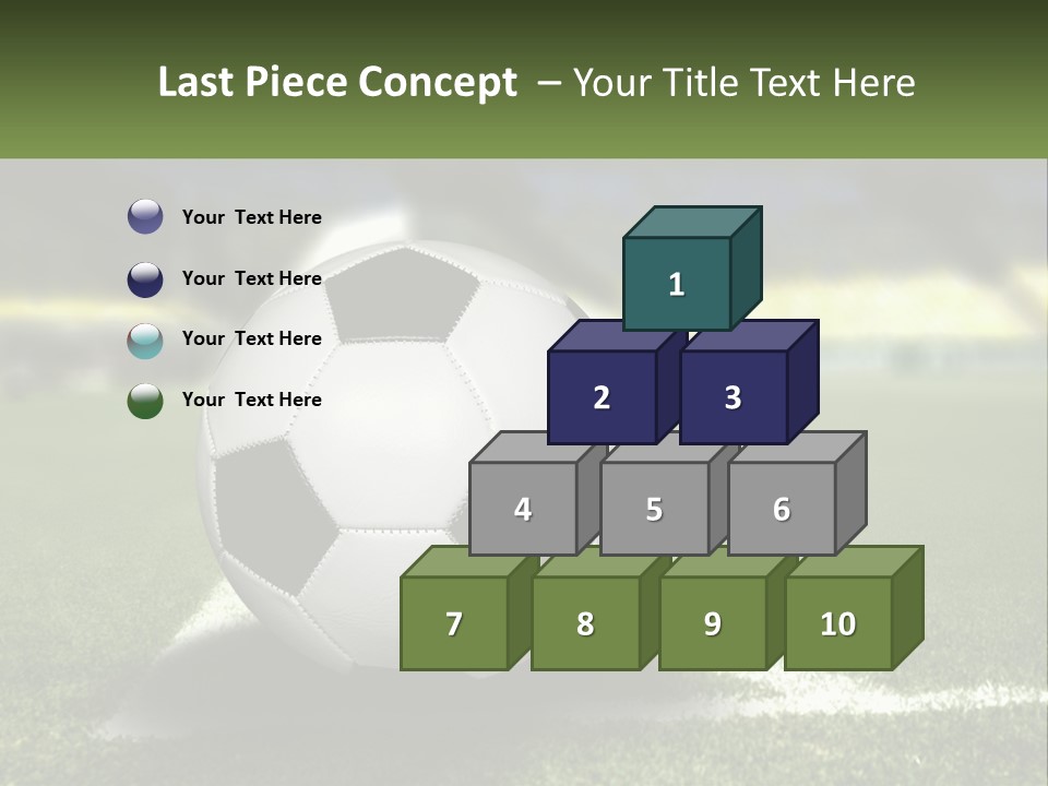 A Soccer Ball Sitting On Top Of A Soccer Field PowerPoint Template