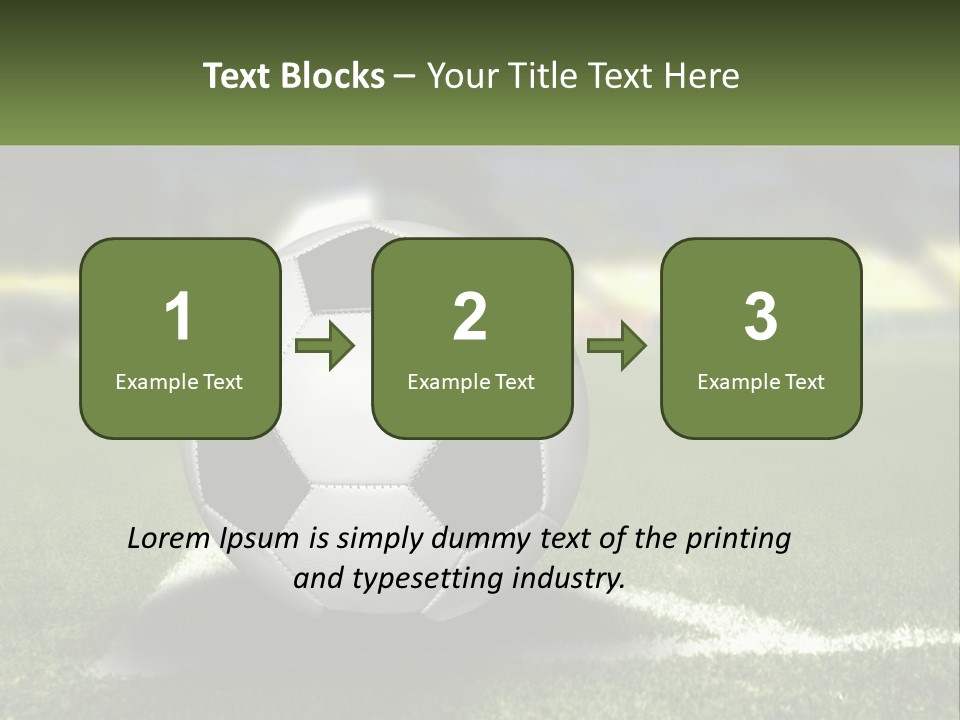 A Soccer Ball Sitting On Top Of A Soccer Field PowerPoint Template