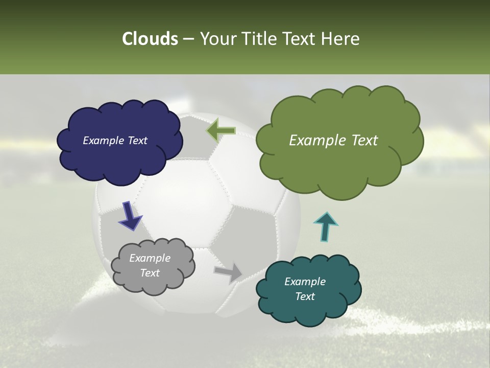 A Soccer Ball Sitting On Top Of A Soccer Field PowerPoint Template