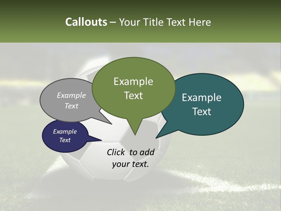 A Soccer Ball Sitting On Top Of A Soccer Field PowerPoint Template