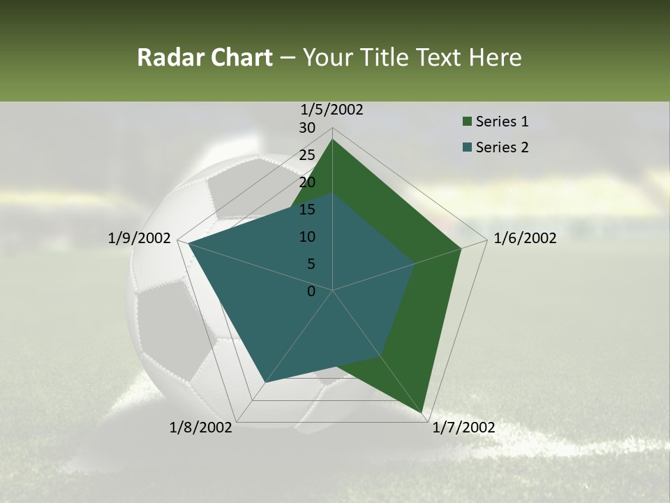 A Soccer Ball Sitting On Top Of A Soccer Field PowerPoint Template