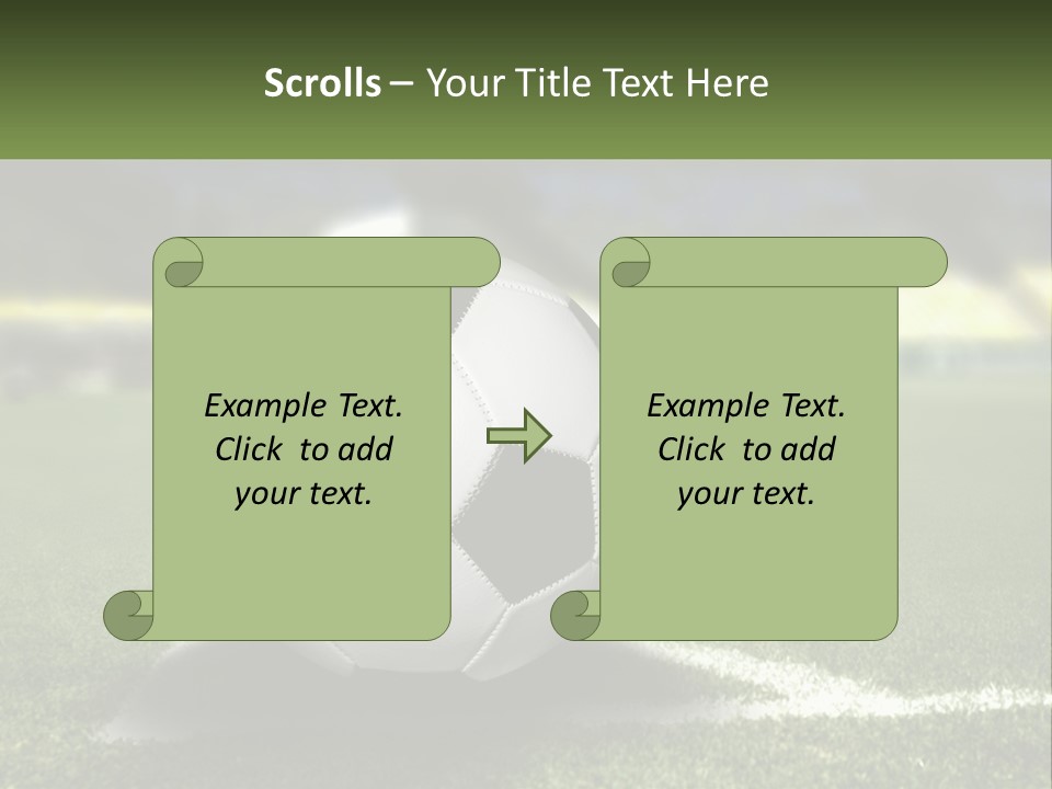 A Soccer Ball Sitting On Top Of A Soccer Field PowerPoint Template