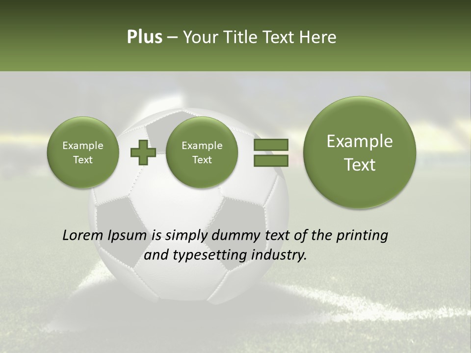 A Soccer Ball Sitting On Top Of A Soccer Field PowerPoint Template