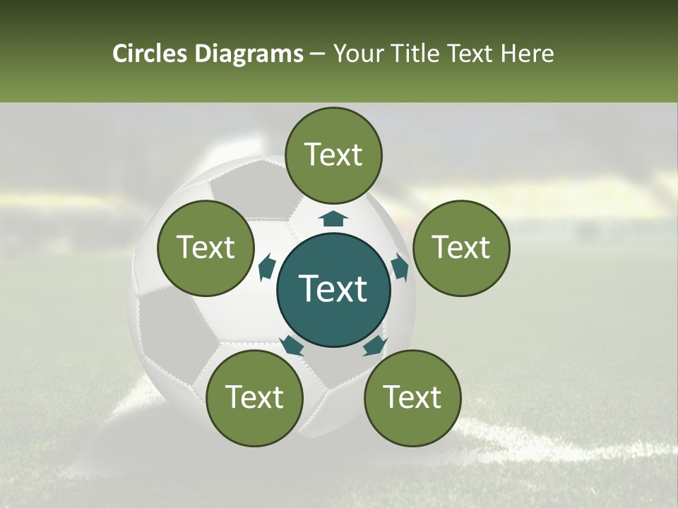 A Soccer Ball Sitting On Top Of A Soccer Field PowerPoint Template