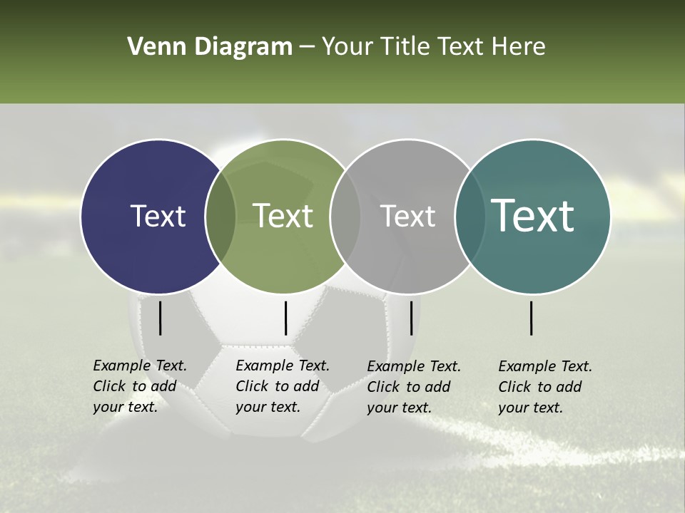 A Soccer Ball Sitting On Top Of A Soccer Field PowerPoint Template