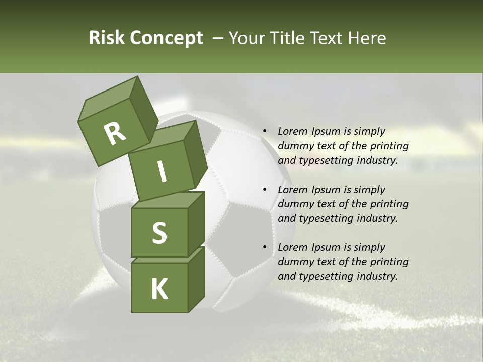 A Soccer Ball Sitting On Top Of A Soccer Field PowerPoint Template