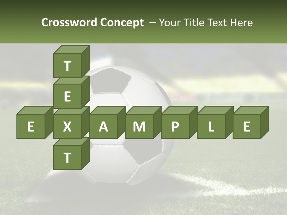A Soccer Ball Sitting On Top Of A Soccer Field PowerPoint Template