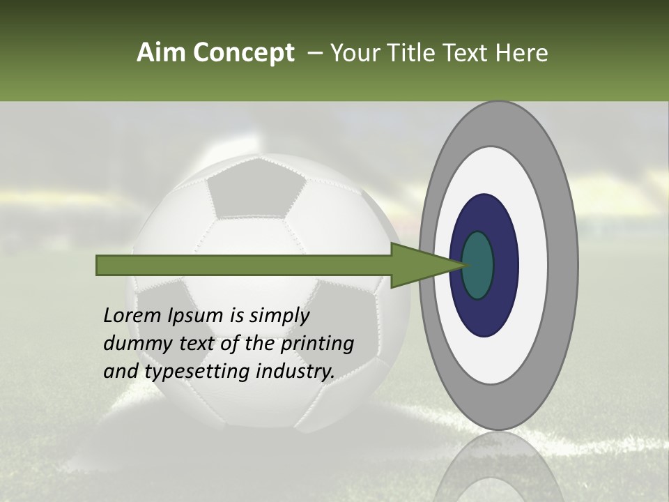 A Soccer Ball Sitting On Top Of A Soccer Field PowerPoint Template