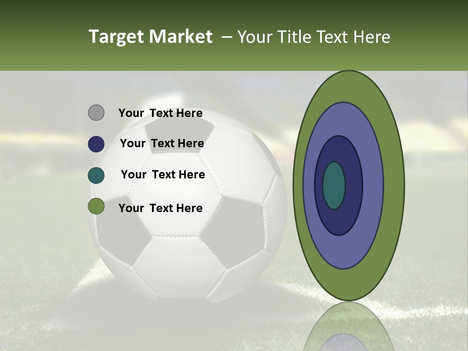 A Soccer Ball Sitting On Top Of A Soccer Field PowerPoint Template